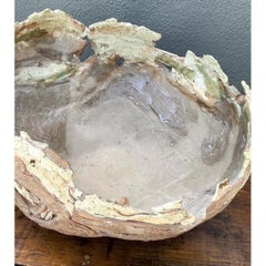Vintage Monumental Original Slab Built Studio Pottery Bowl