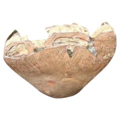 Vintage Monumental Original Slab Built Studio Pottery Bowl