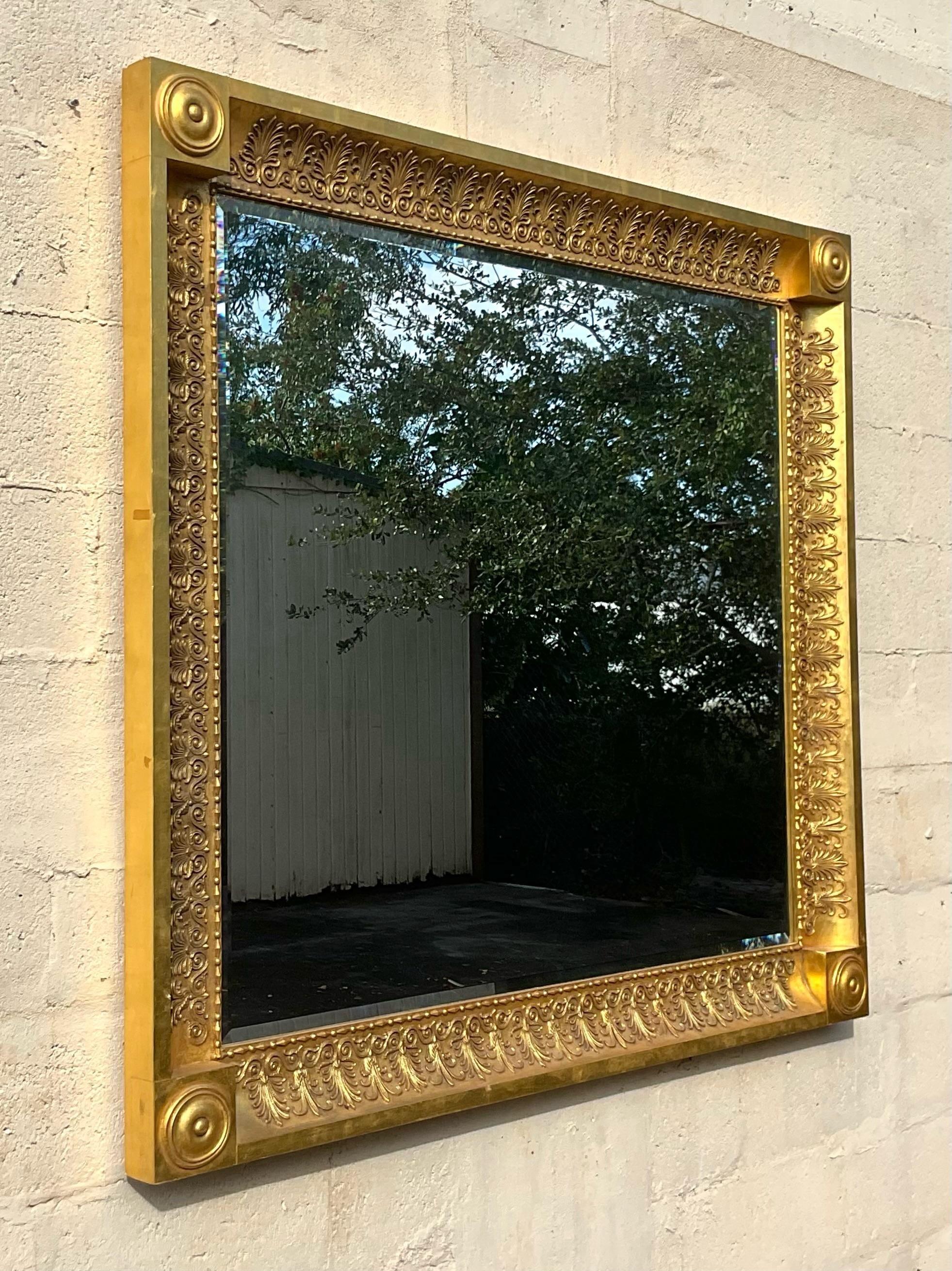 Vintage Monumental Ornate Gilt Mirror For Sale 2