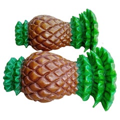 Vintage Monumental Rare 4ft Palm Beach Regency Pineapple Wall Sconces a pair