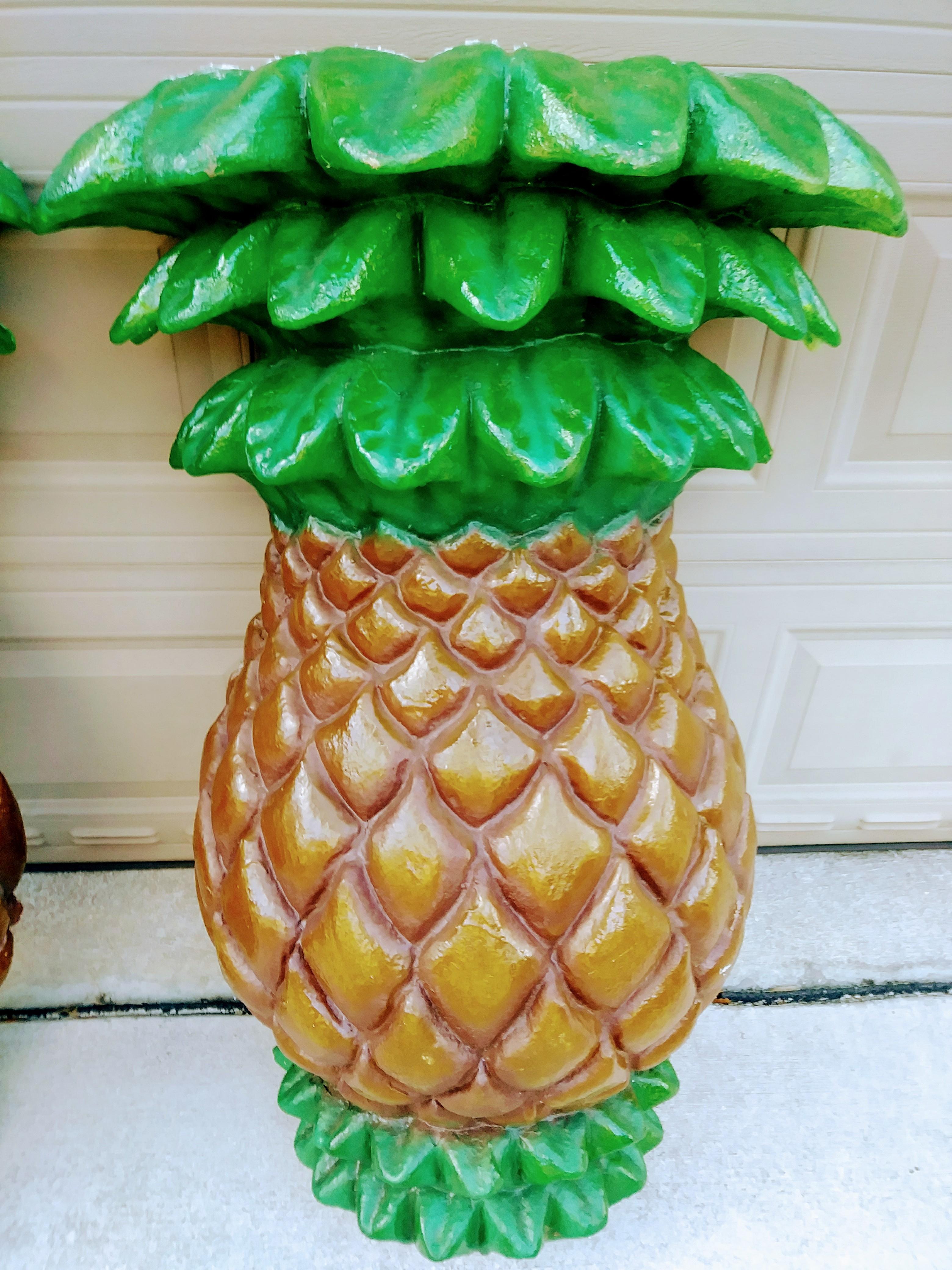 Vintage Monumental Rare 4ft Palm Beach Regency Pineapple Wall Sconces a pair For Sale 1