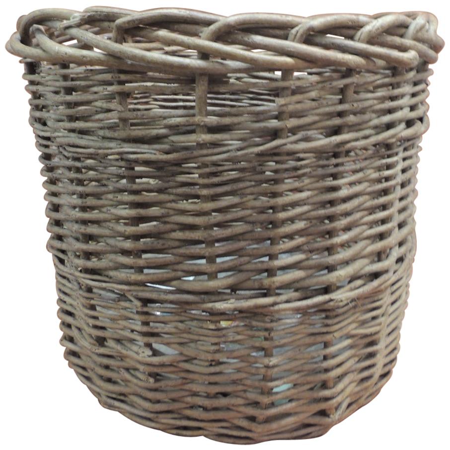 Vintage Monumental Round Willow Planter/Basket