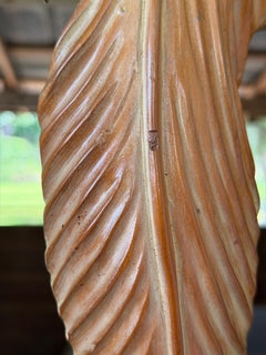 Vintage Monumental Sculptural Italian Carved Pinewood Palm Tree Floor Lamp