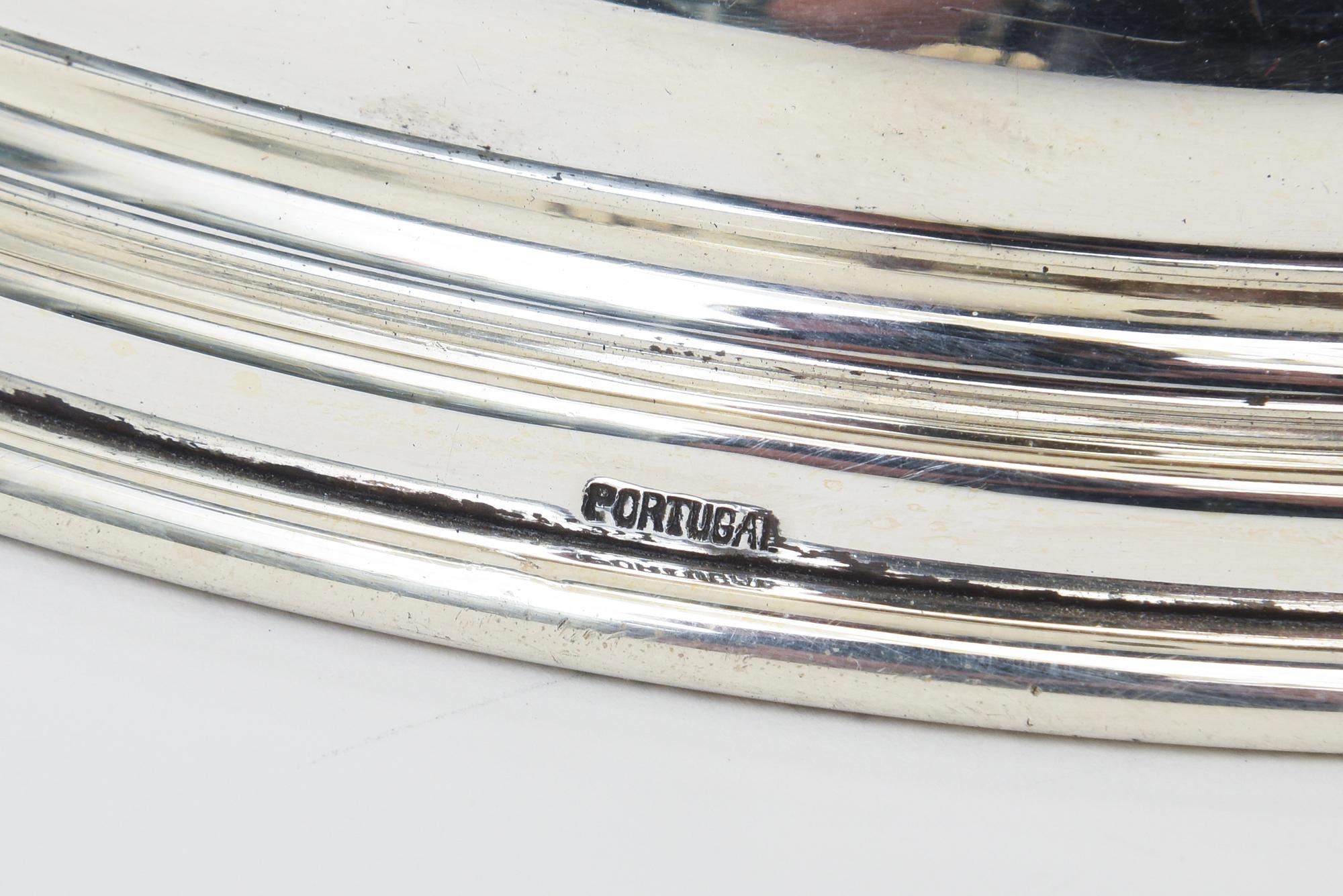 Vintage Monumental Silber-Platte servieren Schüssel, Punch Bowl Stilisierte Obst RIm MCM im Angebot 3