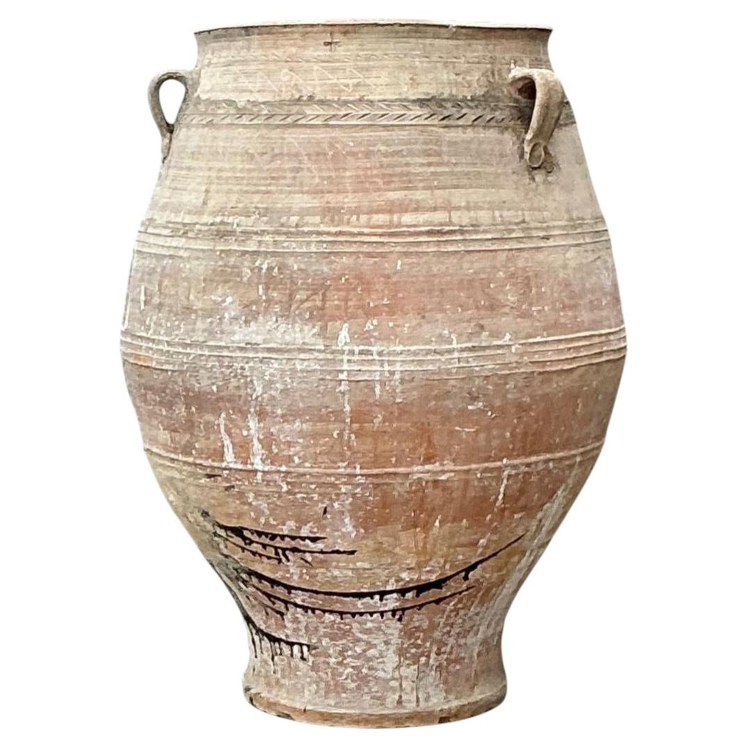 Vintage Monumental Turkish Terracotta Vessel