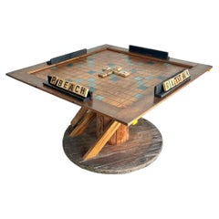 Vintage Monumental Wood Scrabble Board Game Table