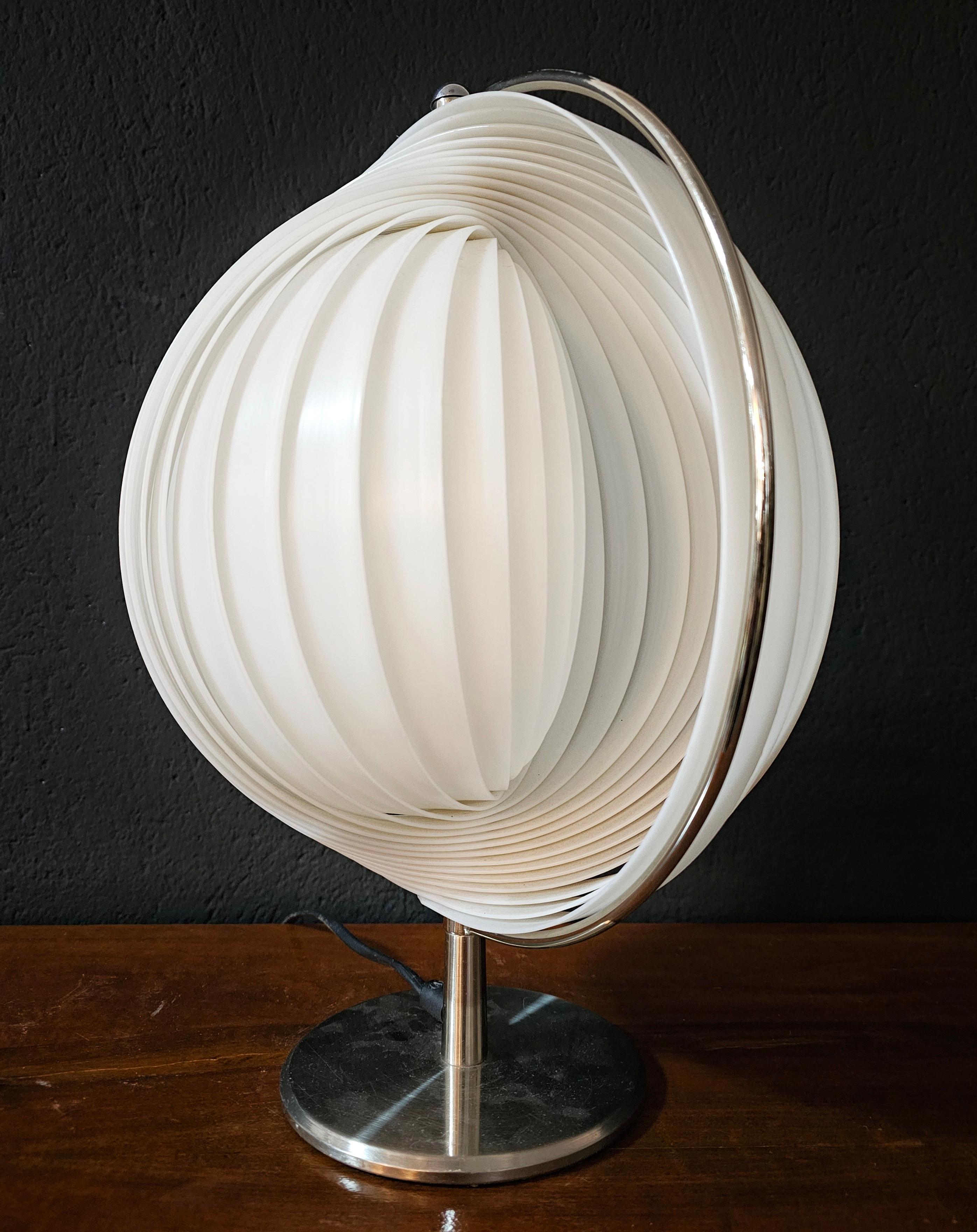 Steel Vintage Moon Lamp by Kare Design done in Verner Panton Style, Spain 1980s For Sale