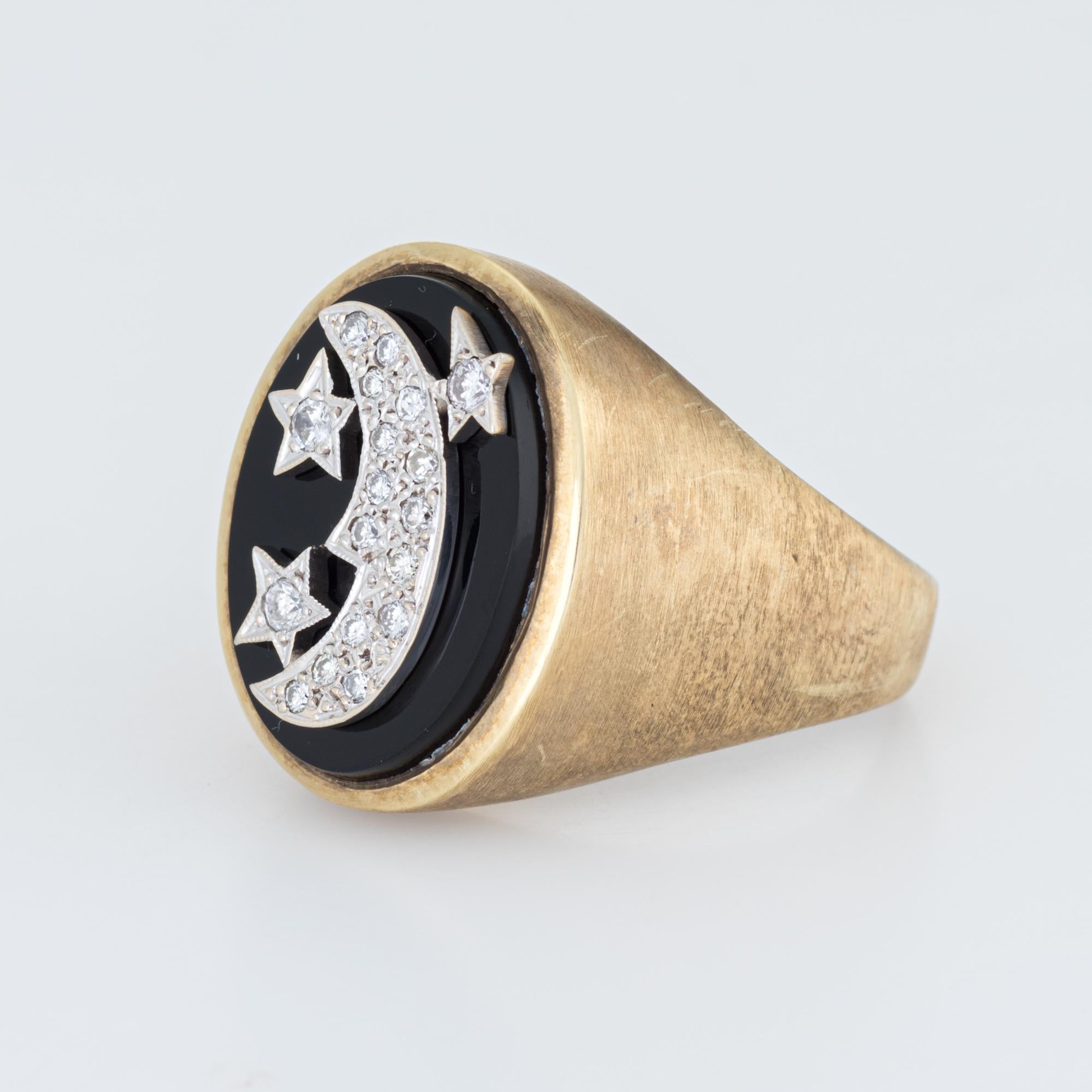 gold moon and star ring