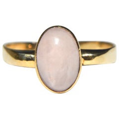 Vintage Moonstone 8 Karat gold Art Deco 2 Carat Bezel Cabochon Ring