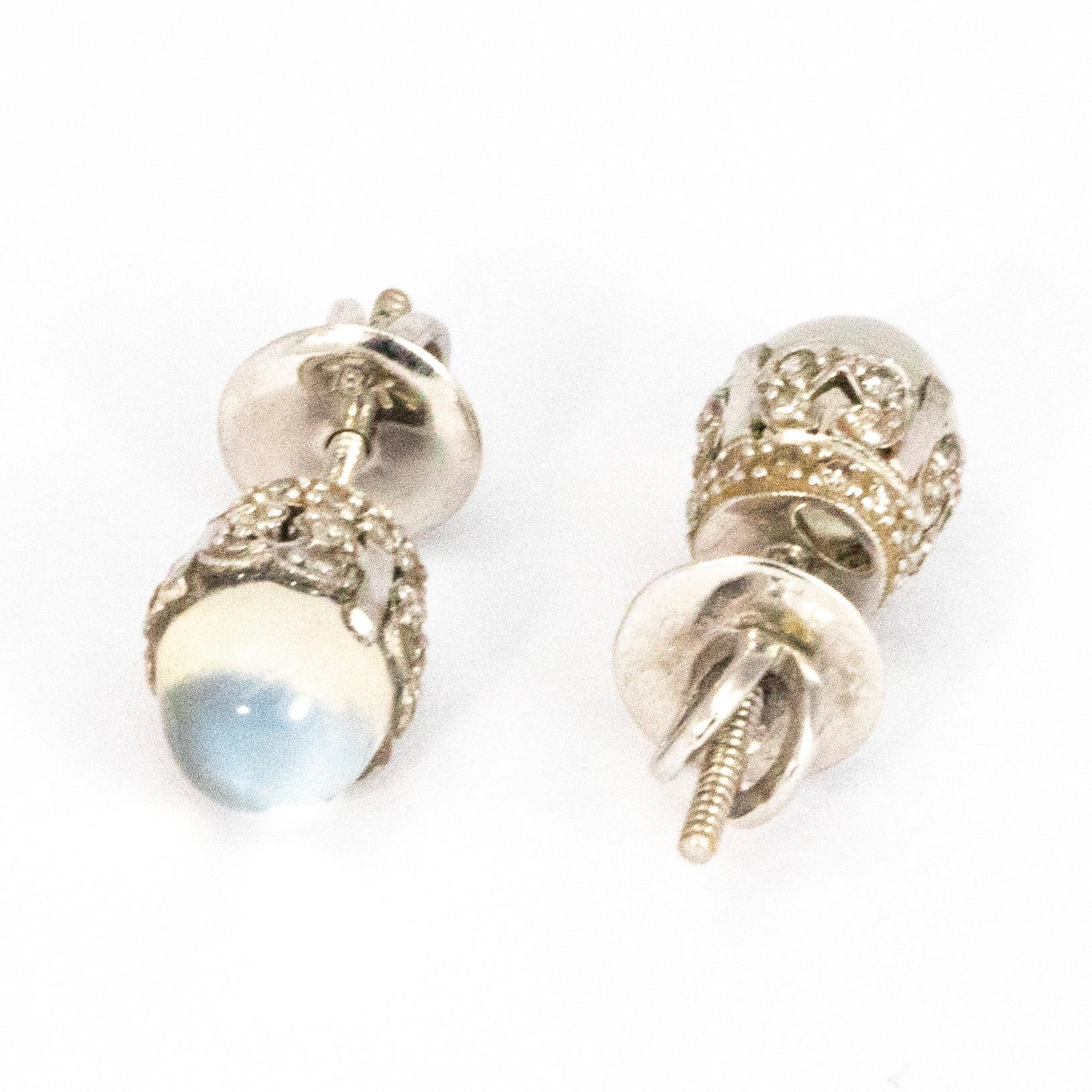 antique moonstone earrings