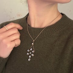 Vintage Moonstone and 9 Carat Gold Pendant Necklace