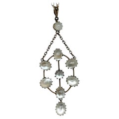 Vintage Moonstone and 9 Carat Gold Pendant Necklace