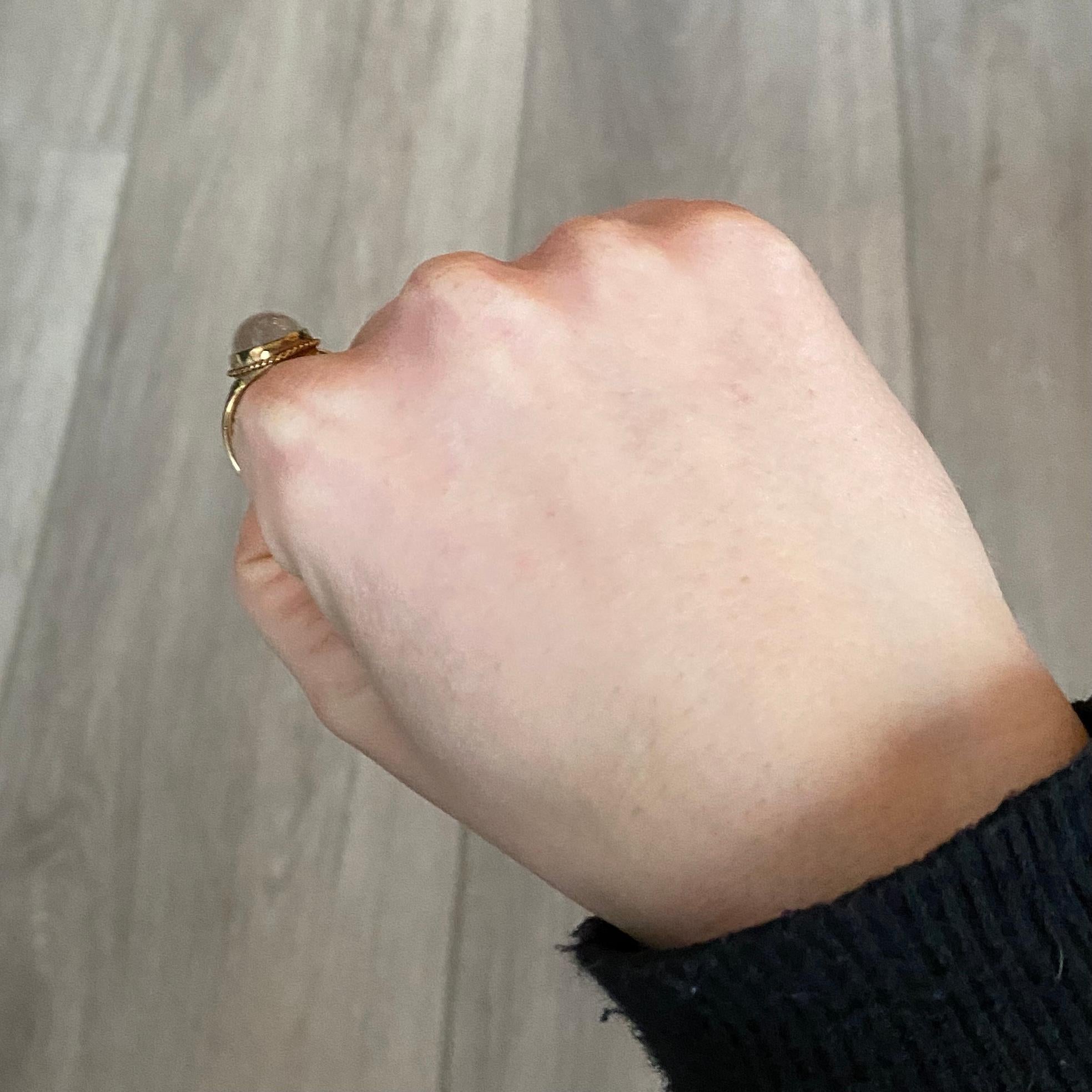 Vintage Mondstein und 9 Karat Gold Ring 2