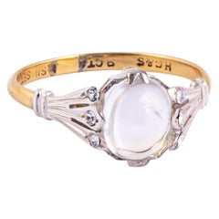 Retro Moonstone and 9 Carat Gold Ring