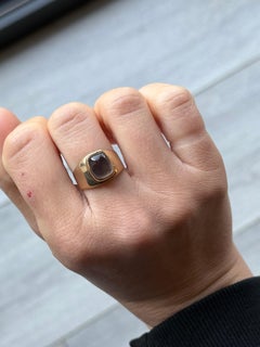Vintage Moonstone and 9 Carat Gold Signet Ring