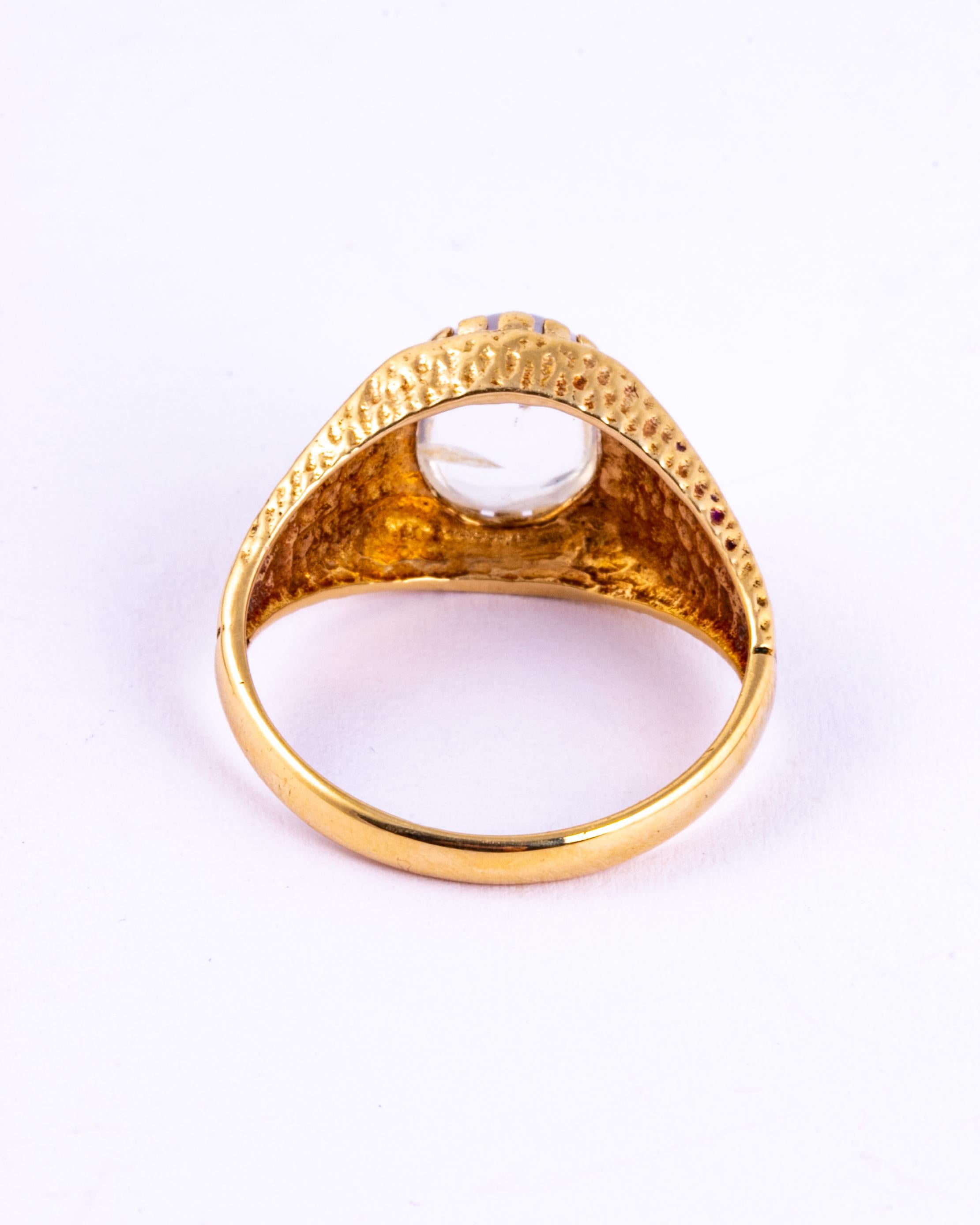 vintage gold moonstone ring