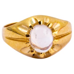 Vintage Moonstone and 9 Carat Gold Signet Ring