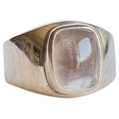 Vintage Moonstone and 9 Carat Gold Signet Ring