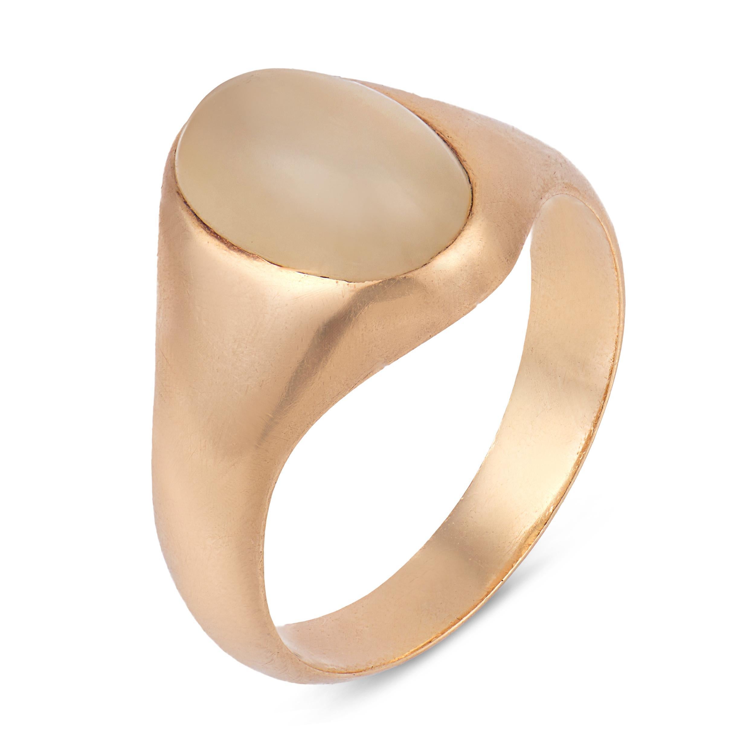 Vintage Mondstein Lünette Set 9k Gelbgold Ring