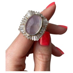 Vintage Moonstone Cabochon Cocktail Ballerina Ring