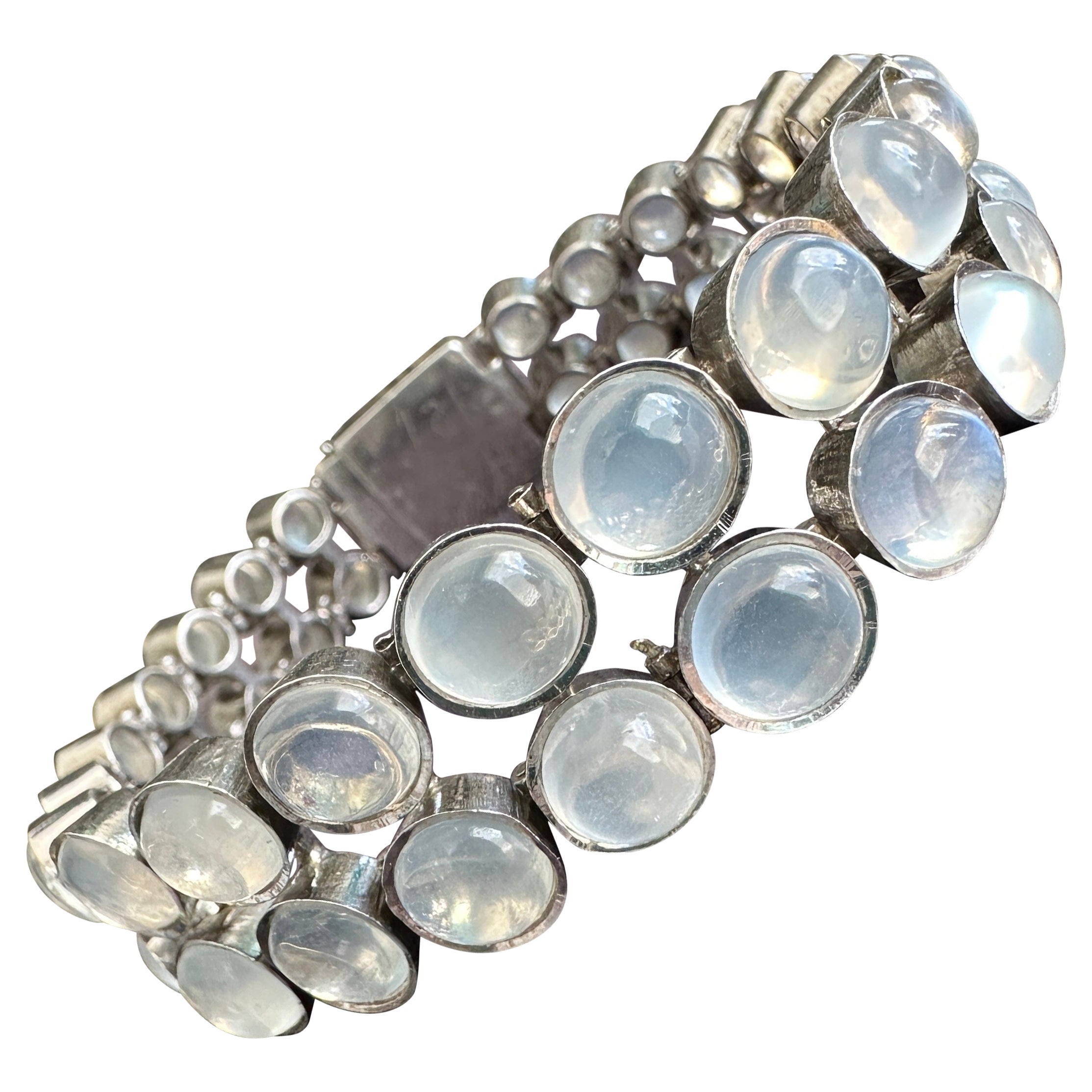 Bracelet vintage à pois en argent sterling