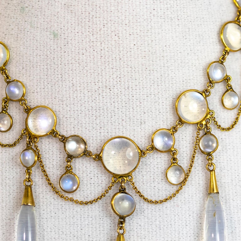 Vintage Moonstone Festoon Necklace at 1stDibs