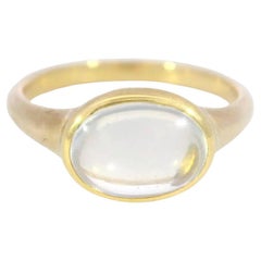 Anello zingaro con pietra di luna vintage in oro giallo 14 carati
