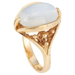 Vintage Moonstone Ring 14k Yellow Gold Cocktail Sz 5.75 Estate Fine Jewelry
