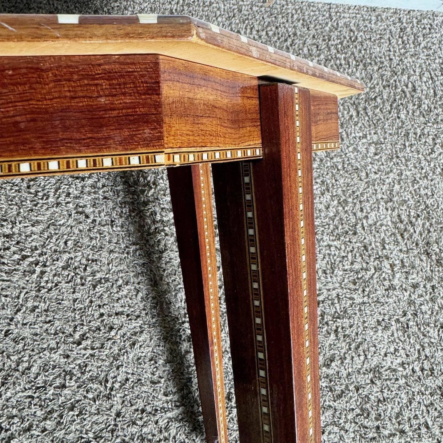 Vintage Moorish Inlaid Hexagonal Side Table For Sale 3