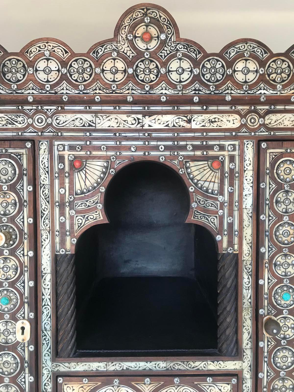 Moroccan Vintage Moorish Inlay Cabinet
