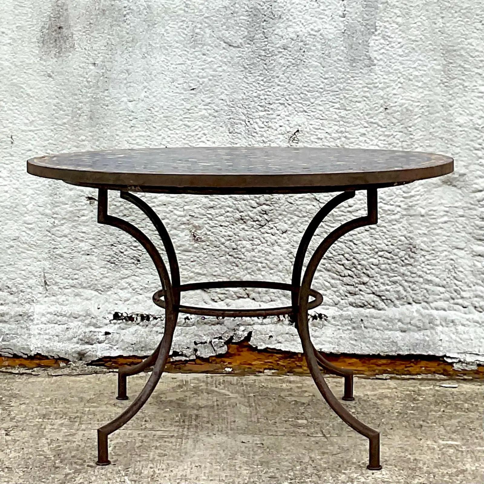 Vintage Moorish Moroccan Tile Top Dining Table 1