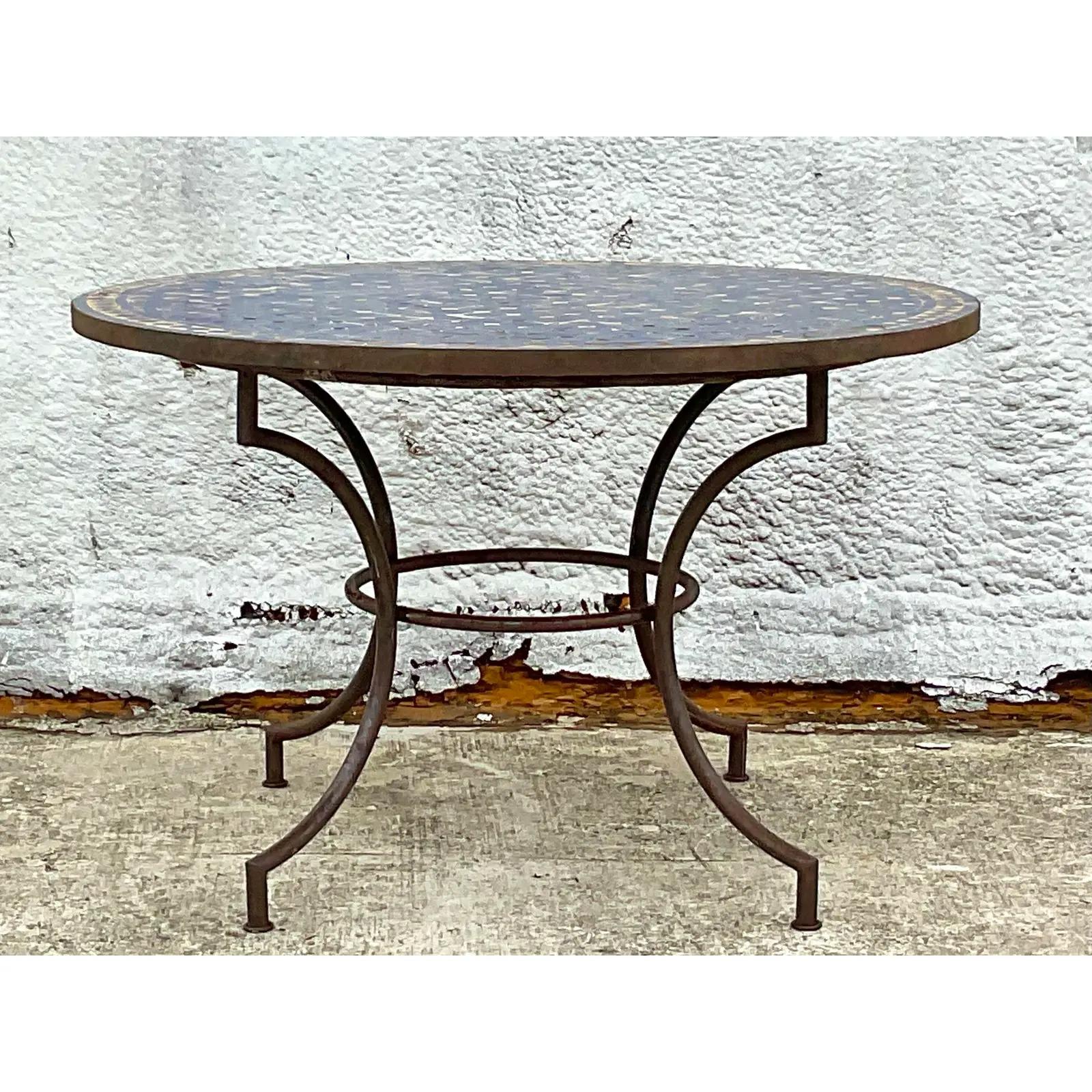 Vintage Moorish Moroccan Tile Top Dining Table 2