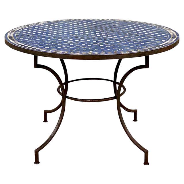 Vintage Moorish Moroccan Tile Top Dining Table For Sale at 1stDibs