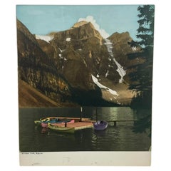 Vintage Moraine Lake Alberta Color Landscape Photograph Print.