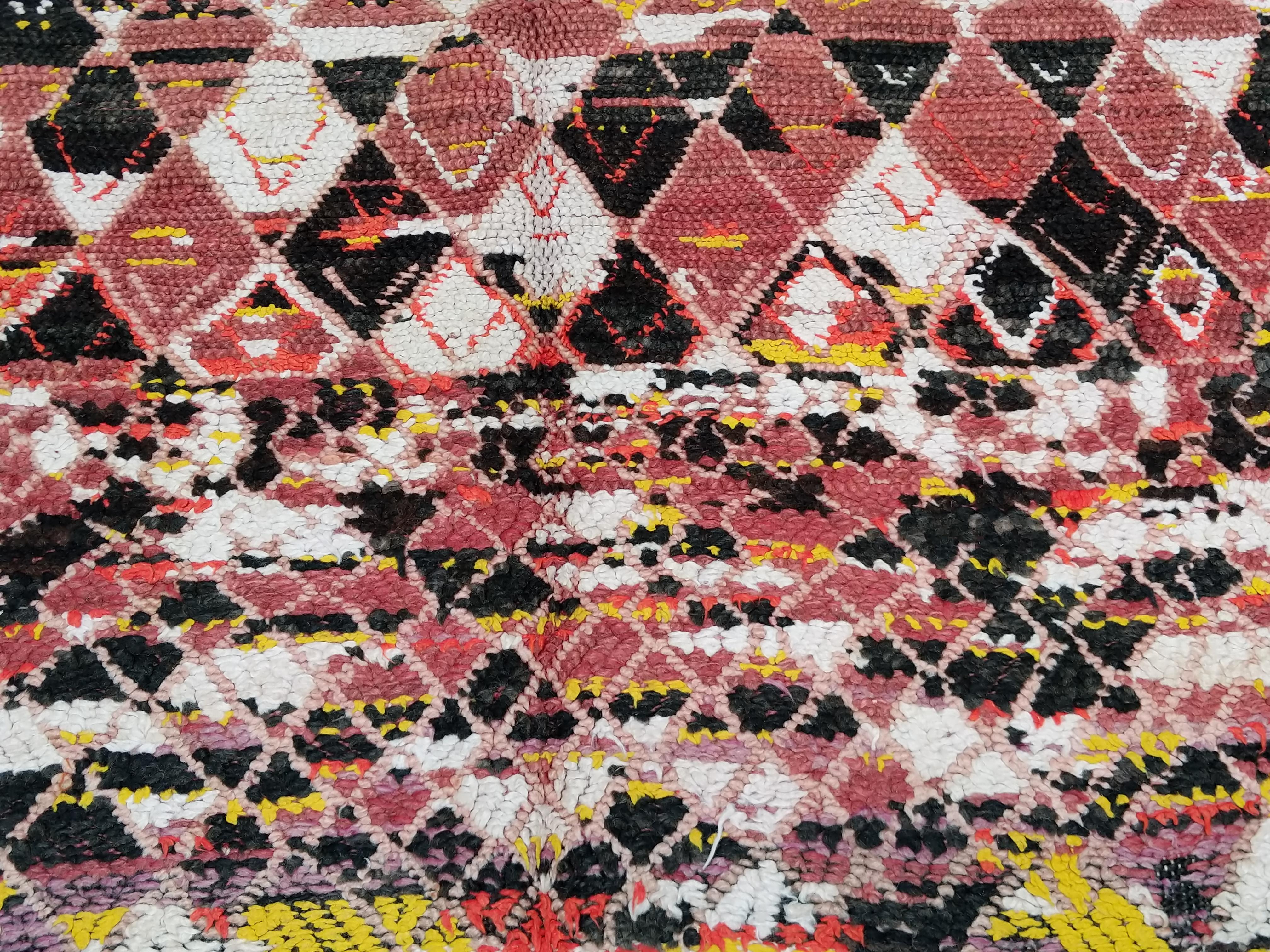 Tappeto marocchino vintage in lana geometrica astratta berbera, anni '40 in vendita 2