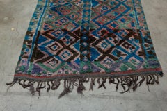 Vintage Moroccan Ait Bou Ichaouen Talsint Rug - Blue, Green, Peach