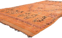 Vintage Orange Talsint Moroccan Rug, Boho Chic Meets Tribal Enchantment
