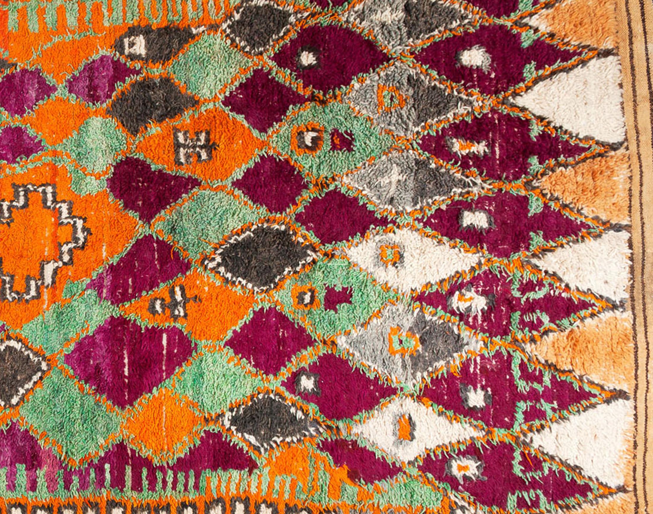 Tribal Vintage Moroccan Aït Bou Ichauen Rug For Sale