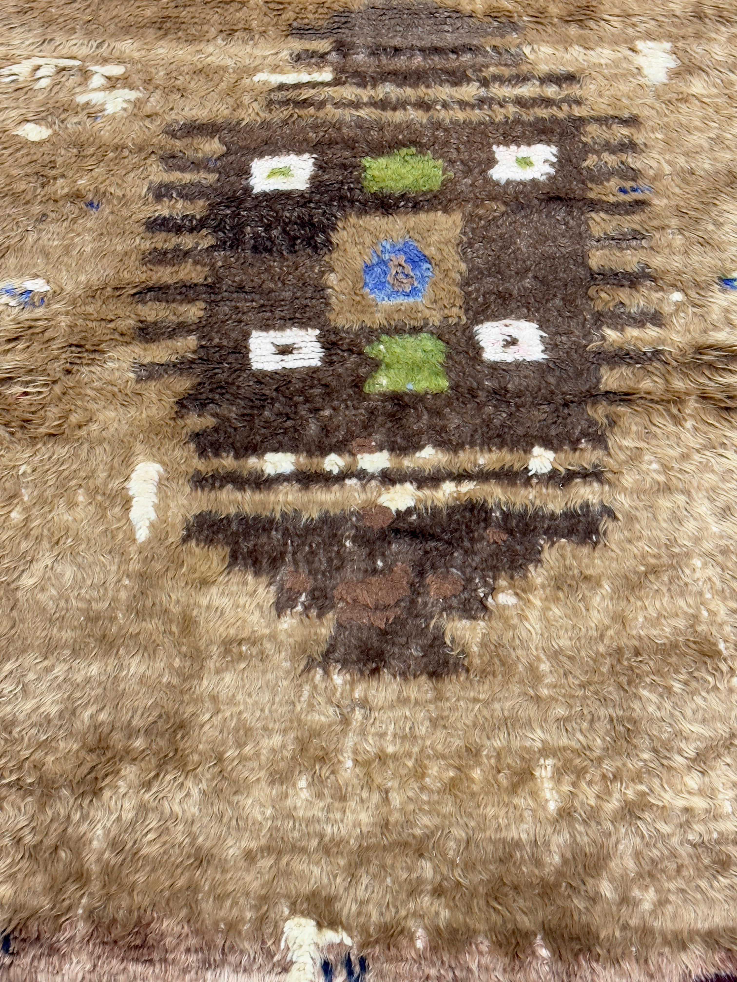 Vintage Moroccan Angora Rug 4'4
