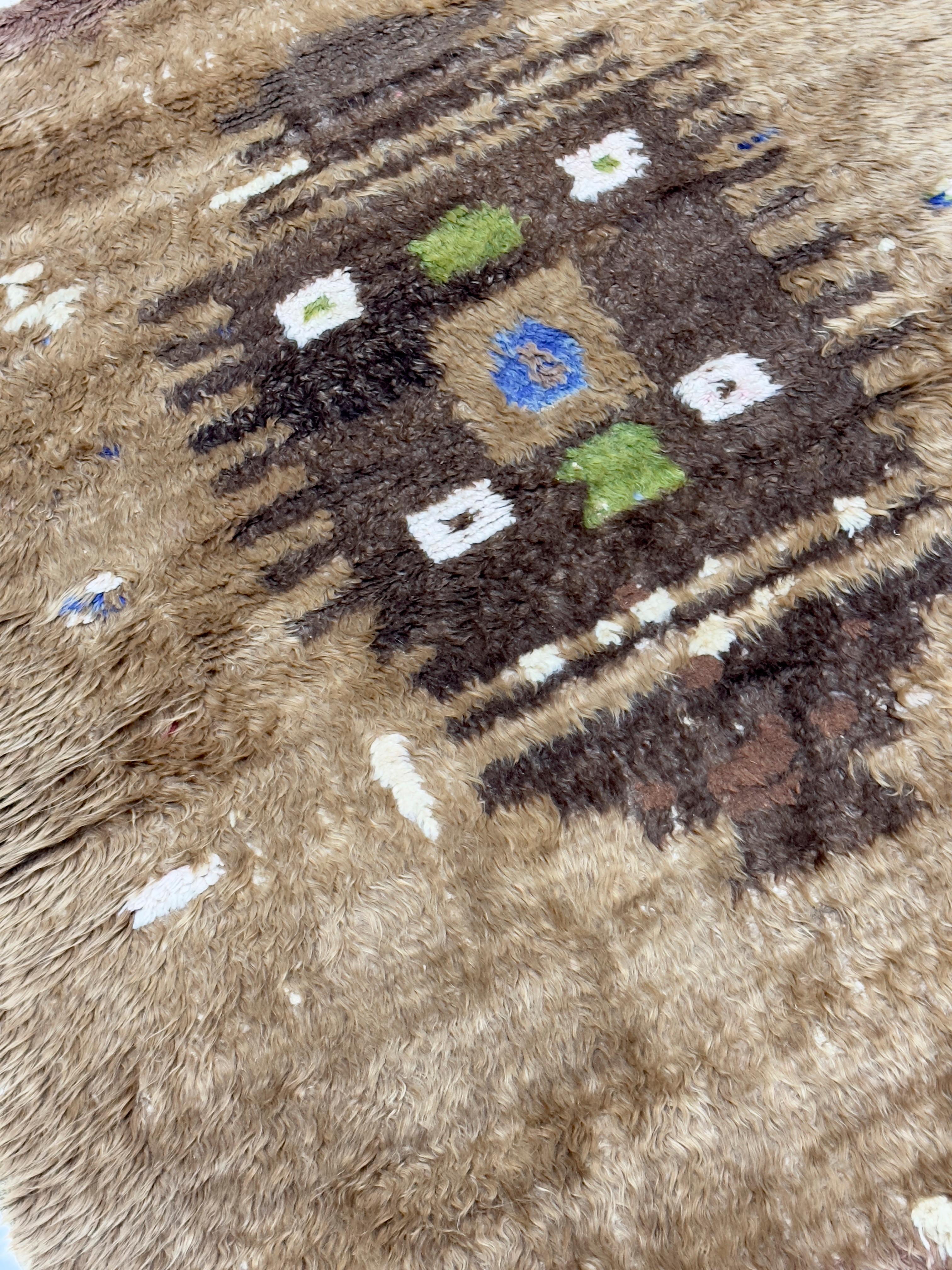 Vintage Moroccan Angora Rug 4'4