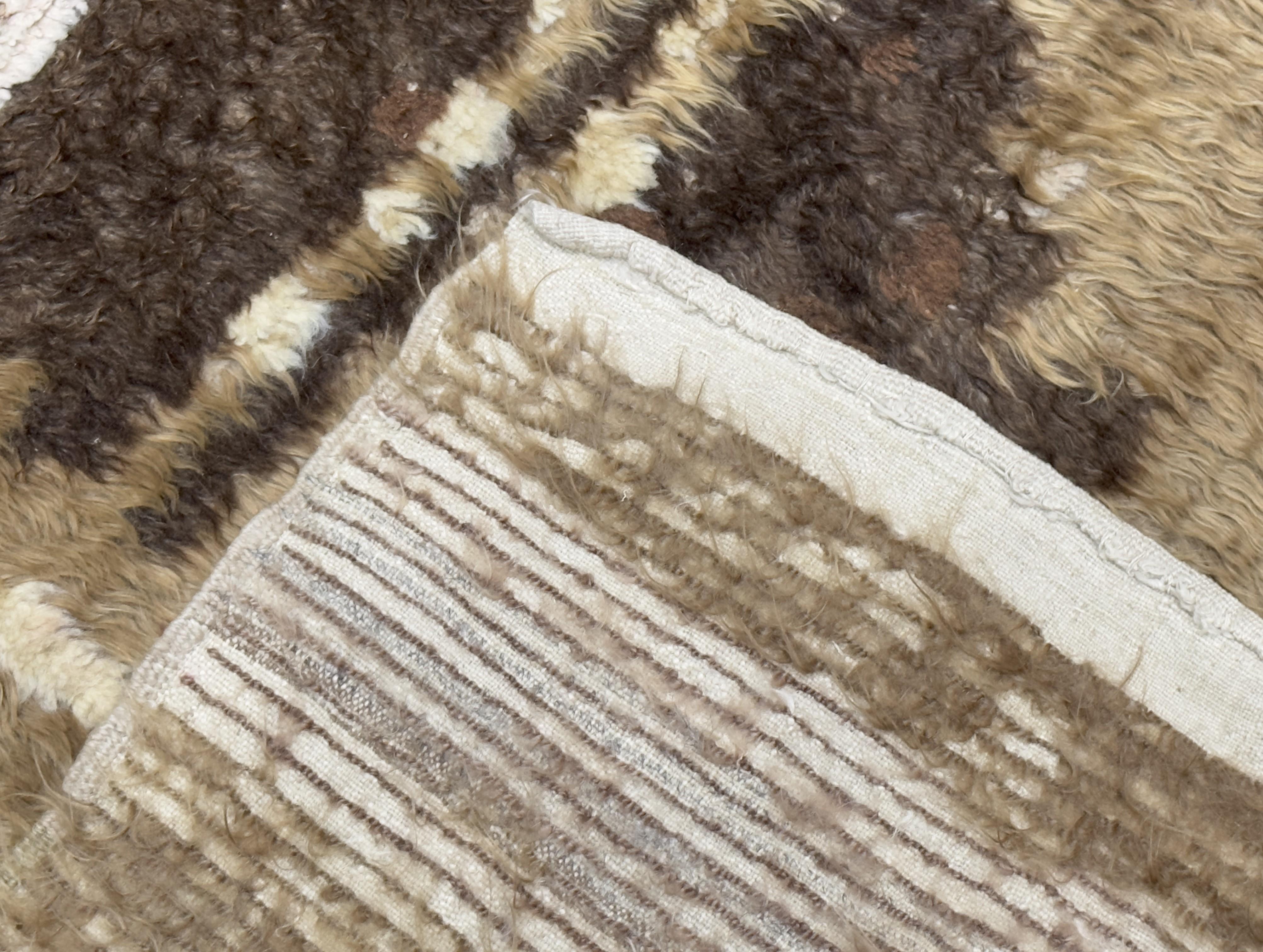 Vintage Moroccan Angora Rug 4'4
