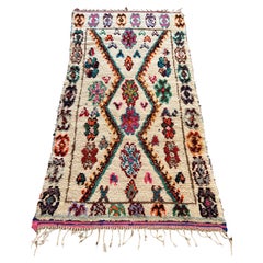 Vintage Moroccan Azilal Berber Boucherouite Rug