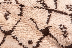 Vintage Moroccan Azilal Carpet, Ivory and Brown Field, circa 1940s