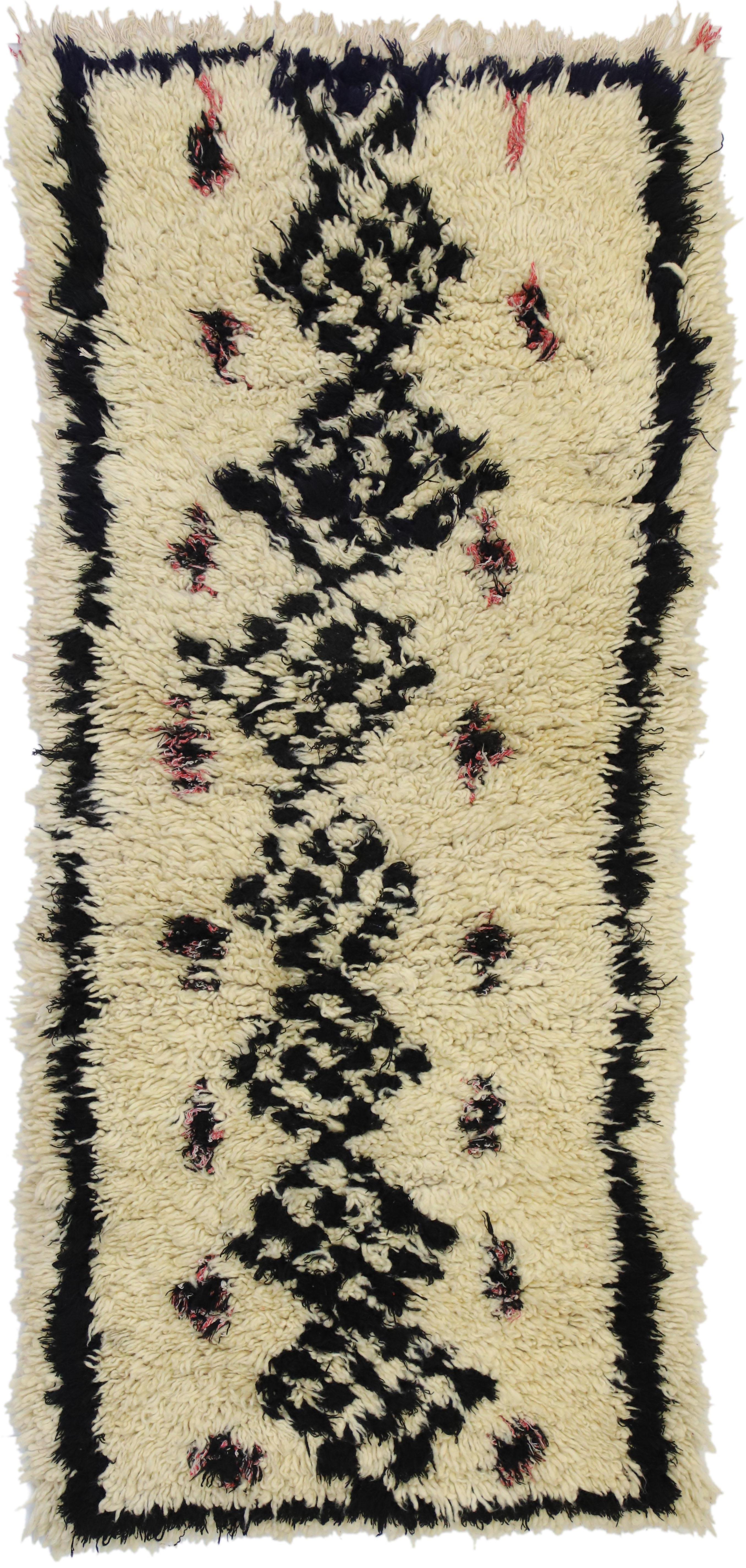 Vintage Moroccan Azilal Rug, Berber Boucherouite Rug