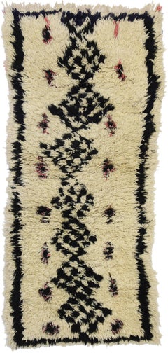 Retro Moroccan Azilal Rug, Berber Boucherouite Rug