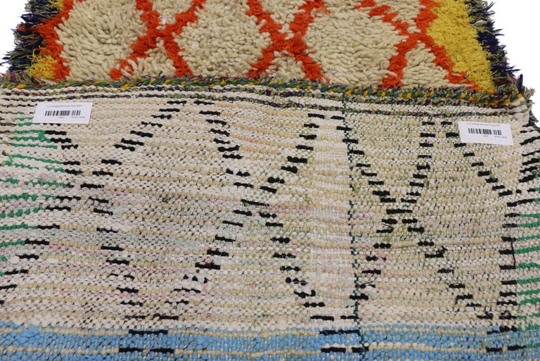 Vintage Moroccan Azilal Rug, Berber Colorful Boucherouite Rug with