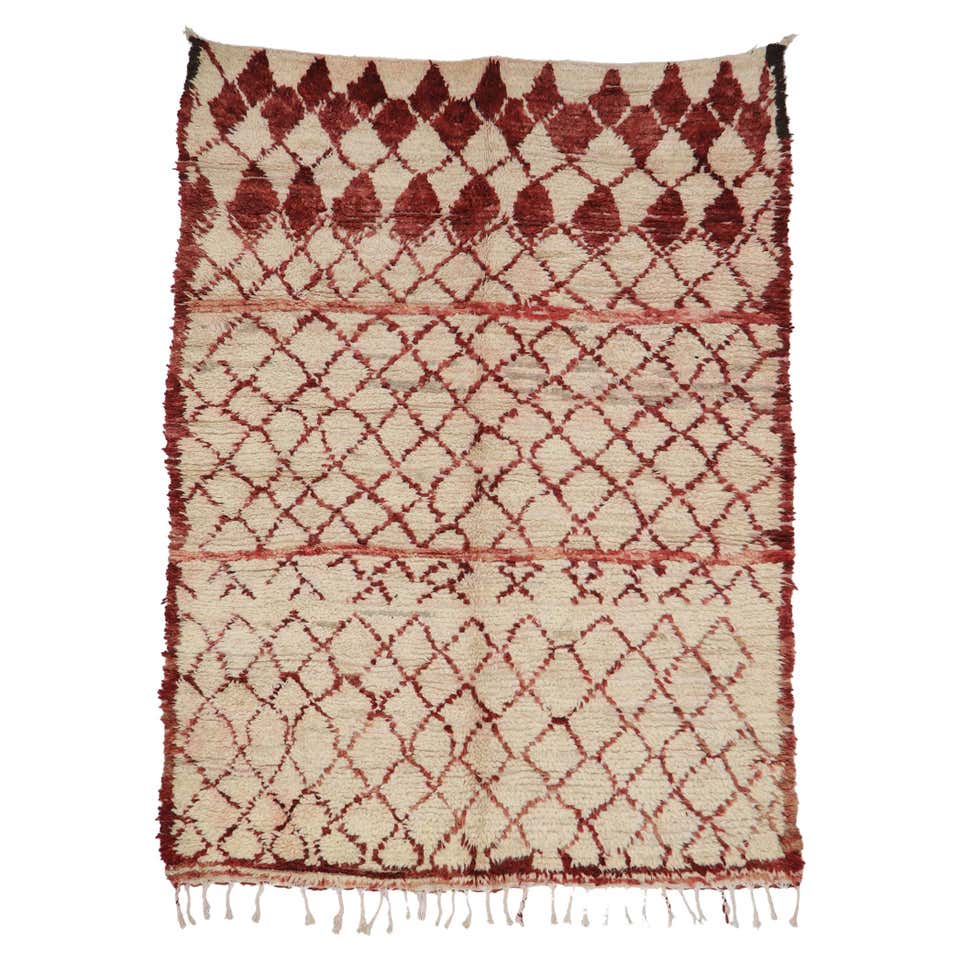 Vintage Moroccan Mrirt Berber Tribe Rug For Sale at 1stDibs