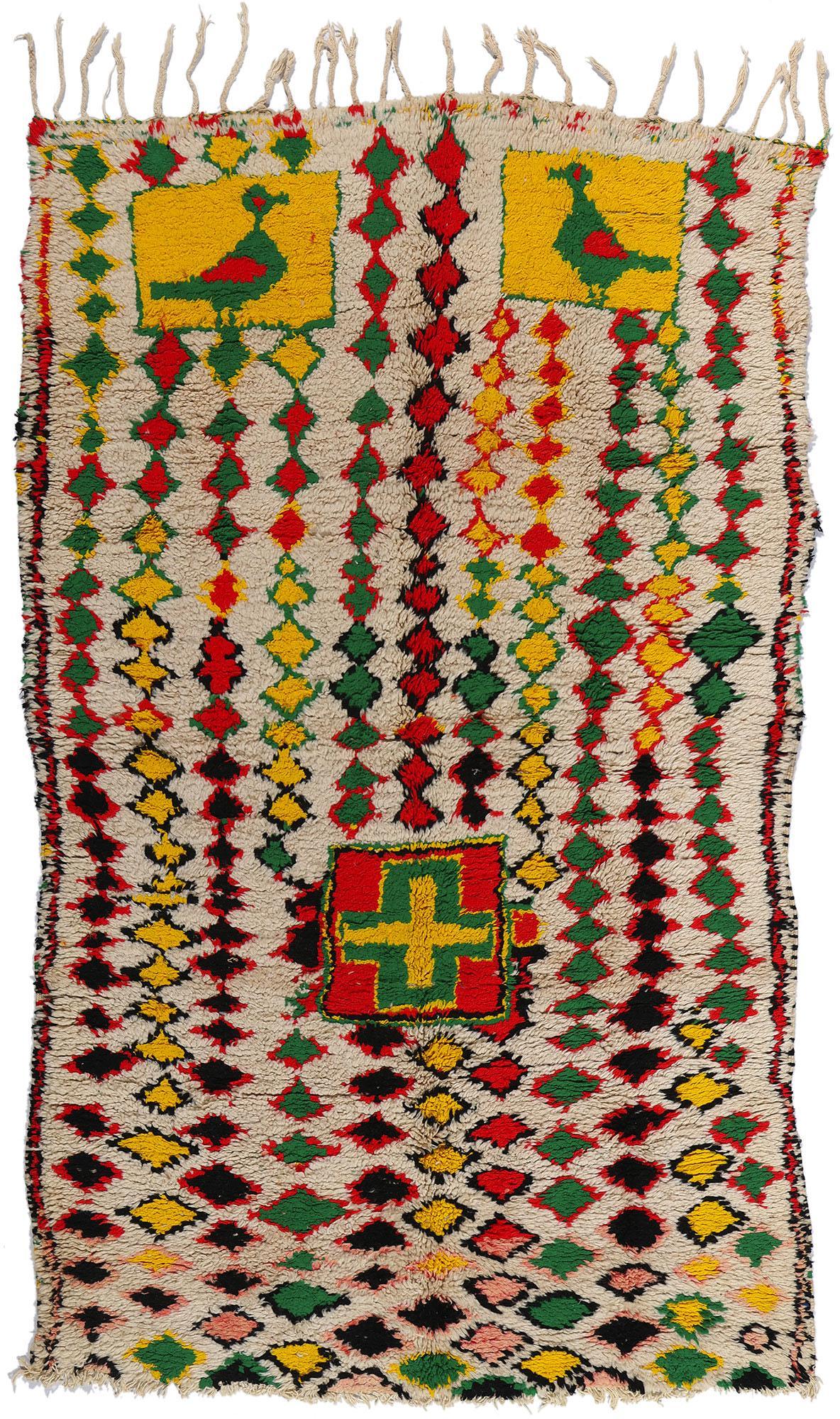 Marokkanischer Azilal-Teppich, Cozy Bohemian Meets Stammeskunst, Vintage