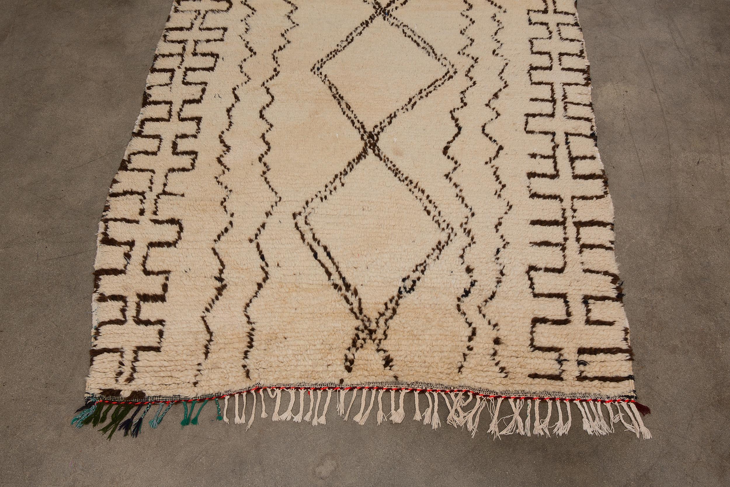 Tribal Vintage Moroccan Azilal Rug - Neutral, Cream, Brown For Sale
