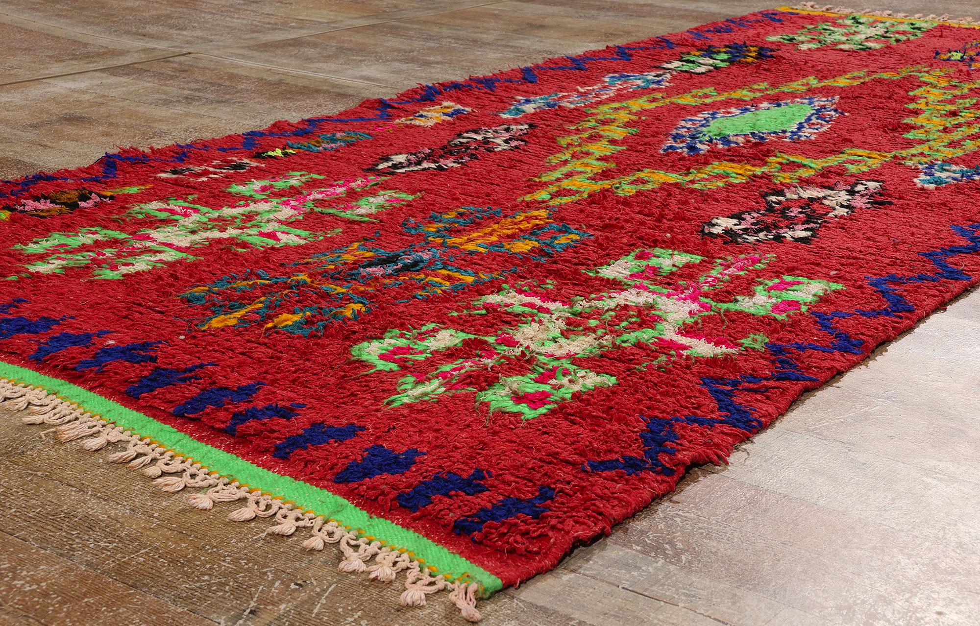 20ième siècle Tapis Azilal marocain vintage, Global Boho Chic rencontre l'enchantement tribal en vente